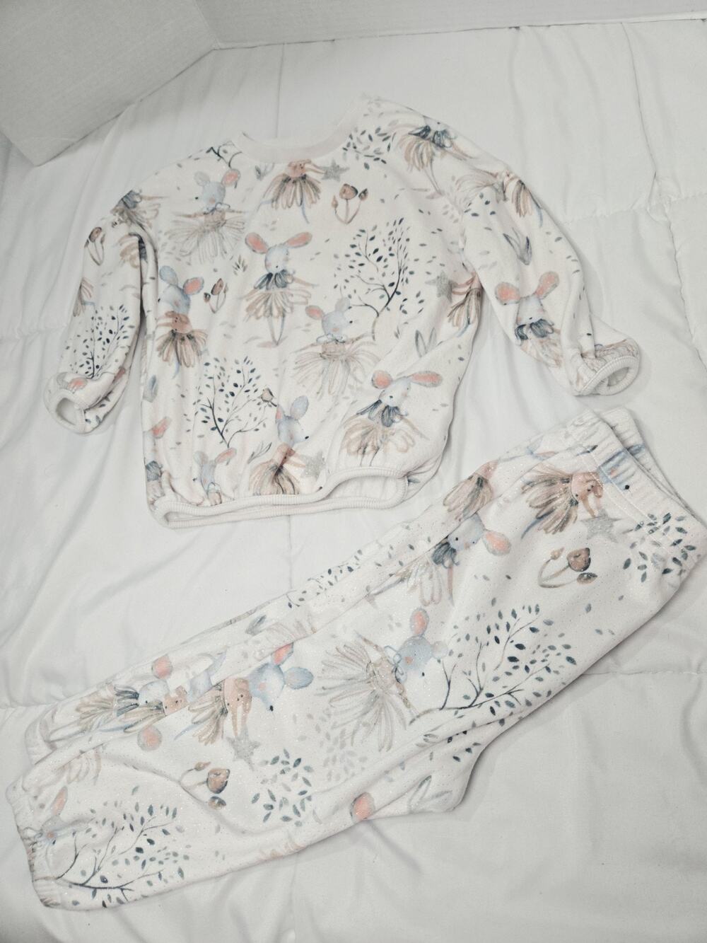 Next Girls Floral Pajama/PJ Set Sz 1y 2y Nightwear/Sleepwear Mouse Ballerina